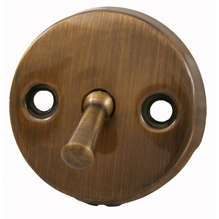 Jones Stephens Antique Brass Two-Hole Trip Lever Overflow Plate P3566AB